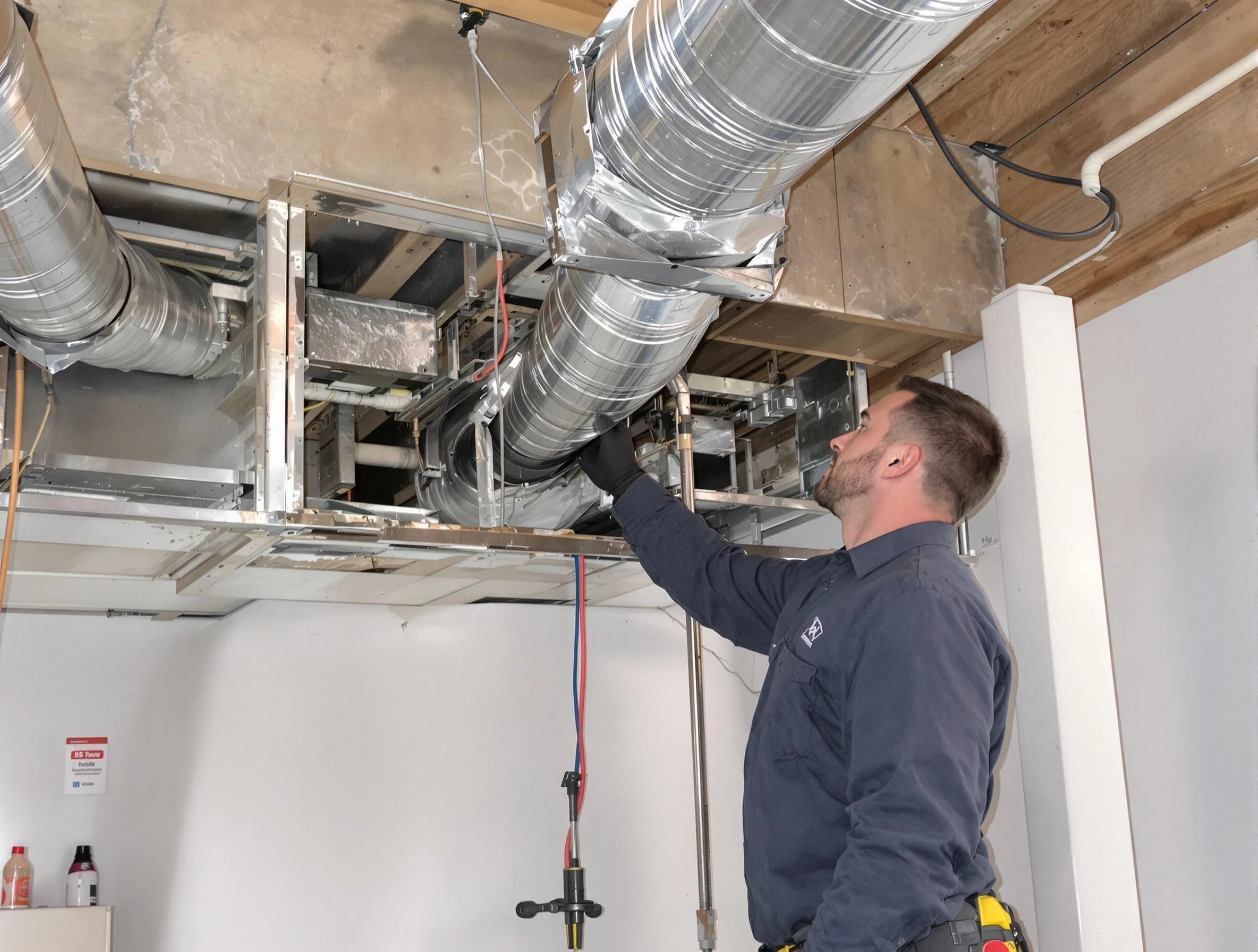Irondale Air Duct Cleaning technician performing professional air duct repair using specialized tools in Irondale
